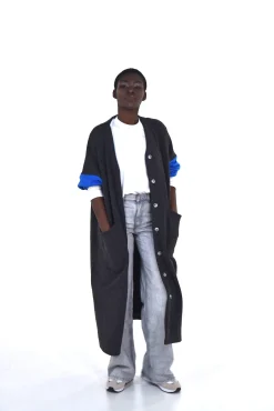 Daniel Chong Abrigo Funky, mangas azul real*Mujer Mujer