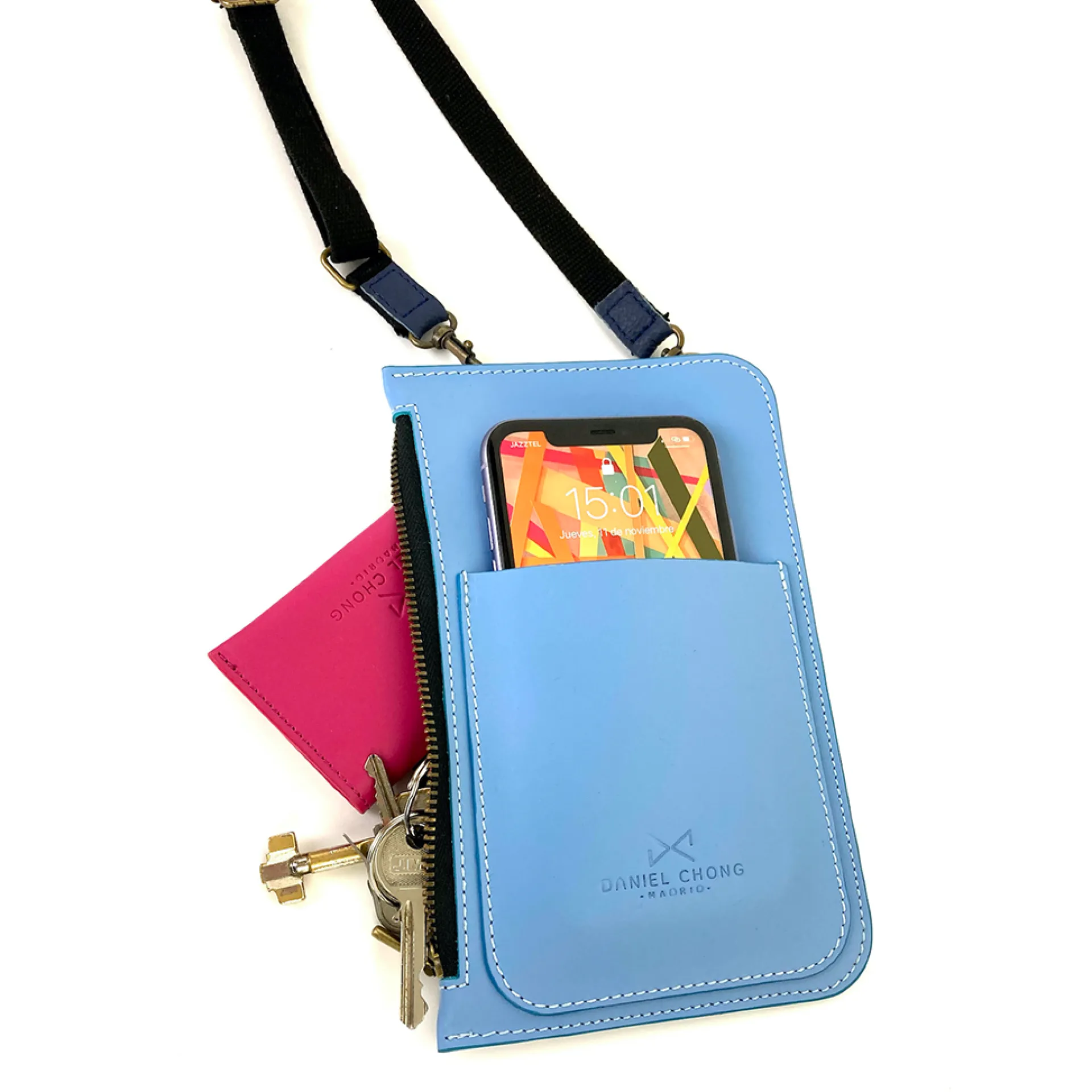 Daniel Chong Bolso para móvil Celeste* Bolsos Para Móvil