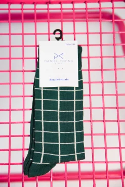 Daniel Chong Calcetines cuadros Verde* Calcetines