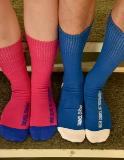 Daniel Chong Calcetines white & blue logo* Calcetines