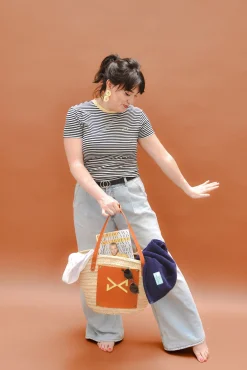 Daniel Chong Capazo mimbre, apliques y asas en piel de curtición vegetal*Mujer Mujer|Bolsos De Viaje