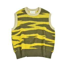 Daniel Chong Knitted Jacquard Vest VERDE/AMARILLO*Mujer Hombre|Mujer