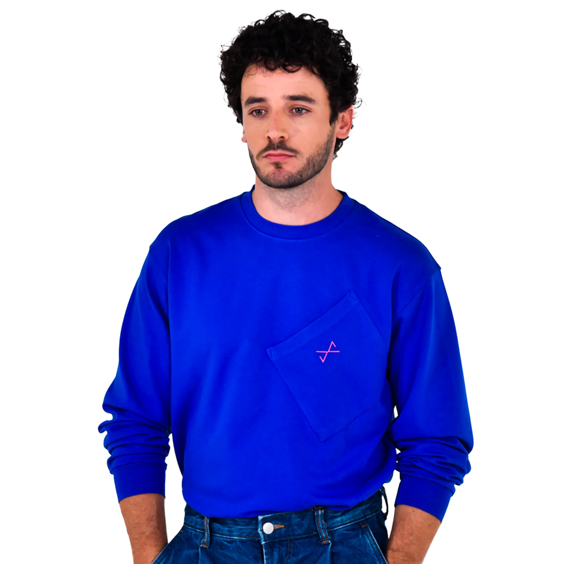 Daniel Chong LONGTSHIRT AZUL REAL LOGO BORDADO*Hombre Hombre