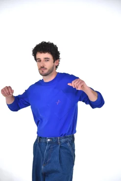 Daniel Chong LONGTSHIRT AZUL REAL LOGO BORDADO*Hombre Hombre