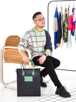 Daniel Chong THE CLERK MAXI NEGRO & MARRON* Bolsos De Piel