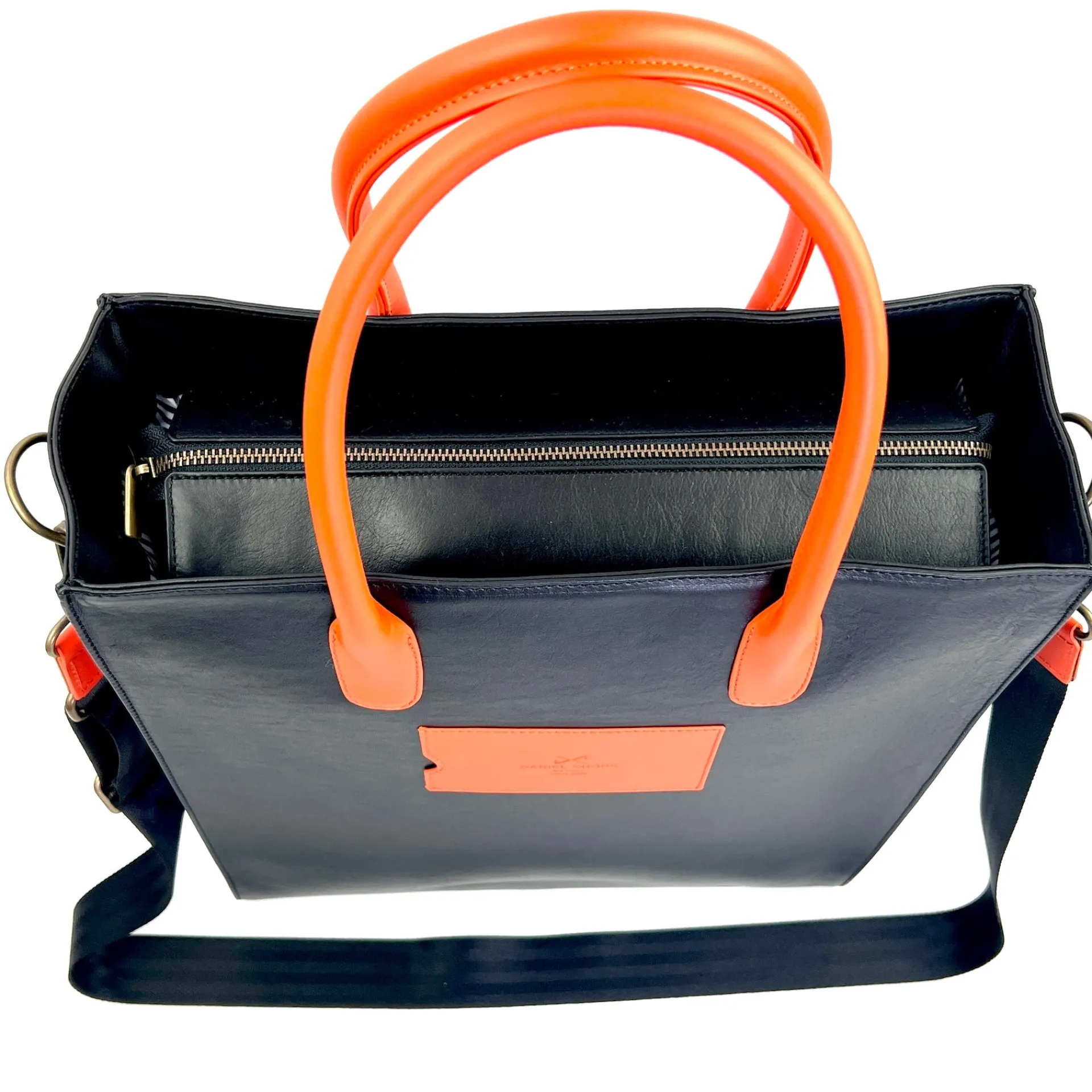 Daniel Chong THE CLERK MAXI NEGRO & NARANJA*Mujer Mujer|Bolsos De Piel