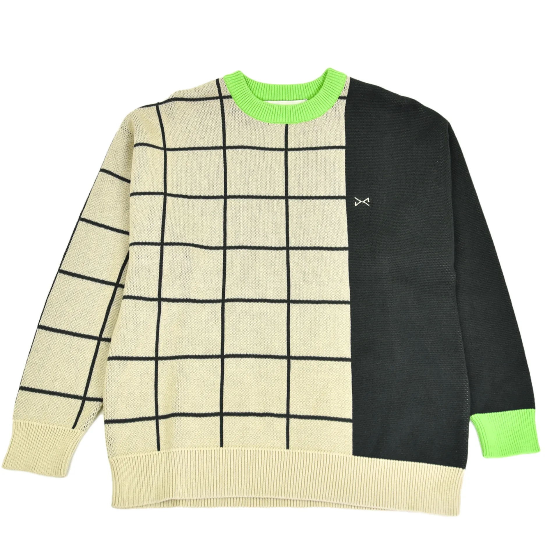 Daniel Chong Unisex Knitted Jacquard Sweater GRIS/AZUL*Mujer Hombre|Mujer