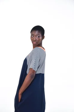 Daniel Chong VESTIDO OVER RAYAS FRONTALES*Mujer Mujer